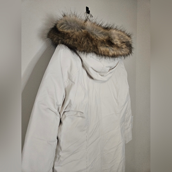 NEW! Eddie Bauer Cream Down Parka Coat Size L - Picture 10 of 15